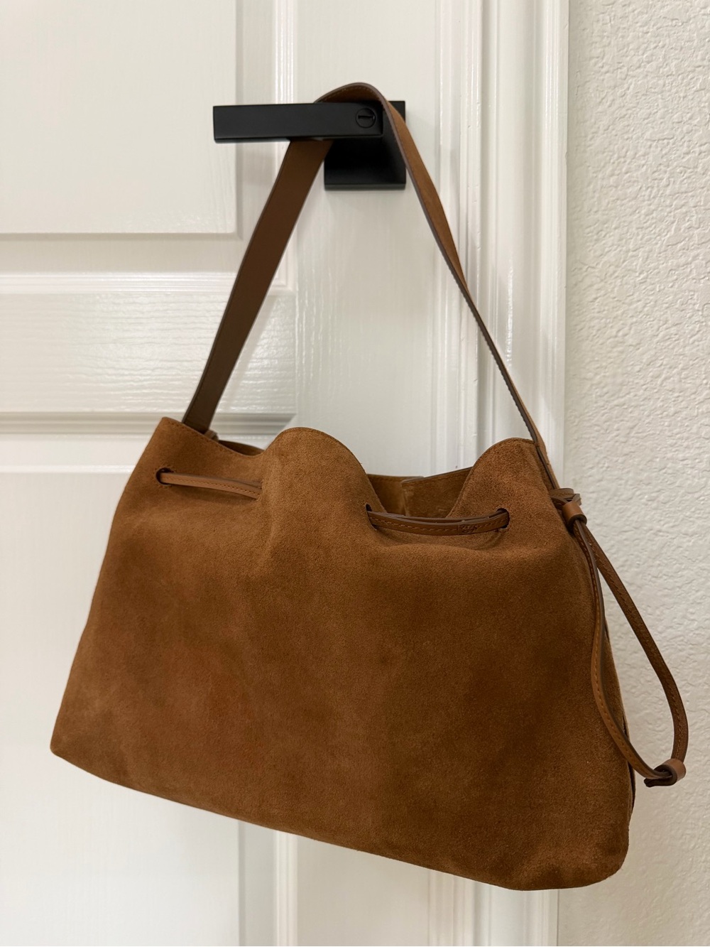 Madewell Drawstring Suede Shoulder Bag in Brown